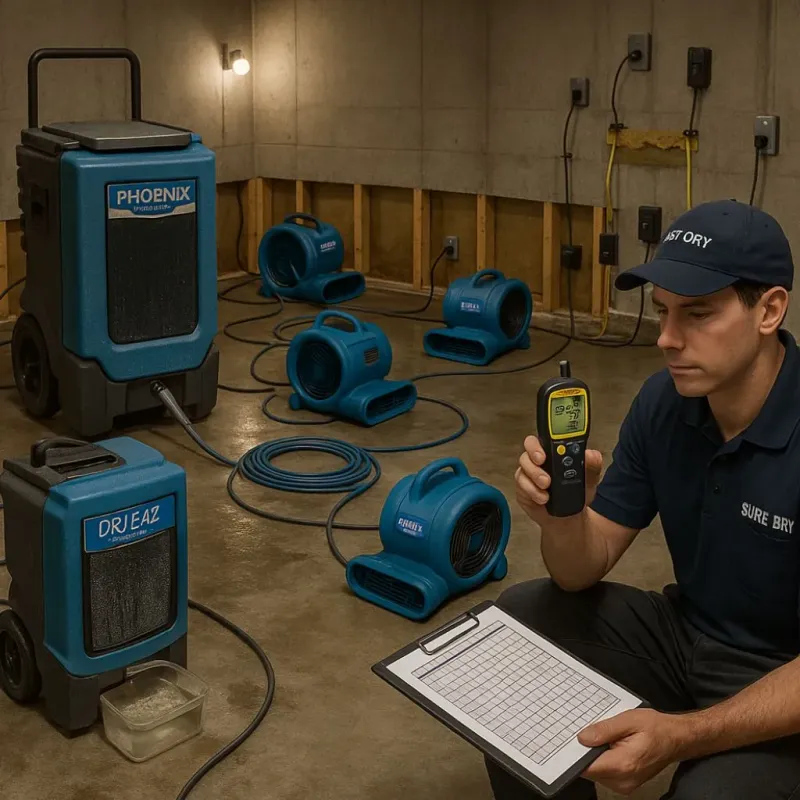 Structural Drying and Dehumidification process in Bedford County, VA